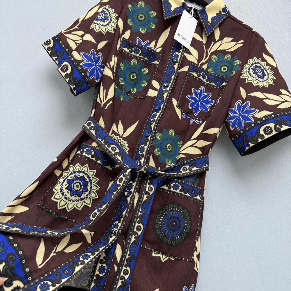 ALEMAIS Jasper Floral-Print Belted Mini Dress - Picture 5 of 8
